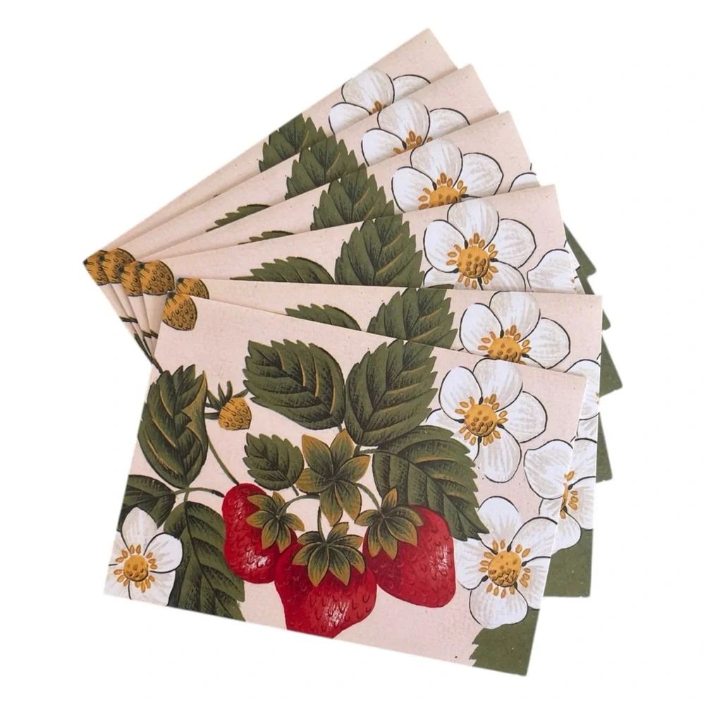 Vintage Pratt & Austin Blank Strawberry Greeting Cards Unused No Envelopes